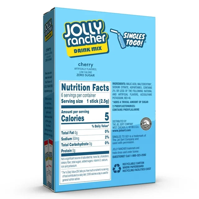 Jolly Rancher - Zero Sugar Singles To Go Drink Mix - Pak 6