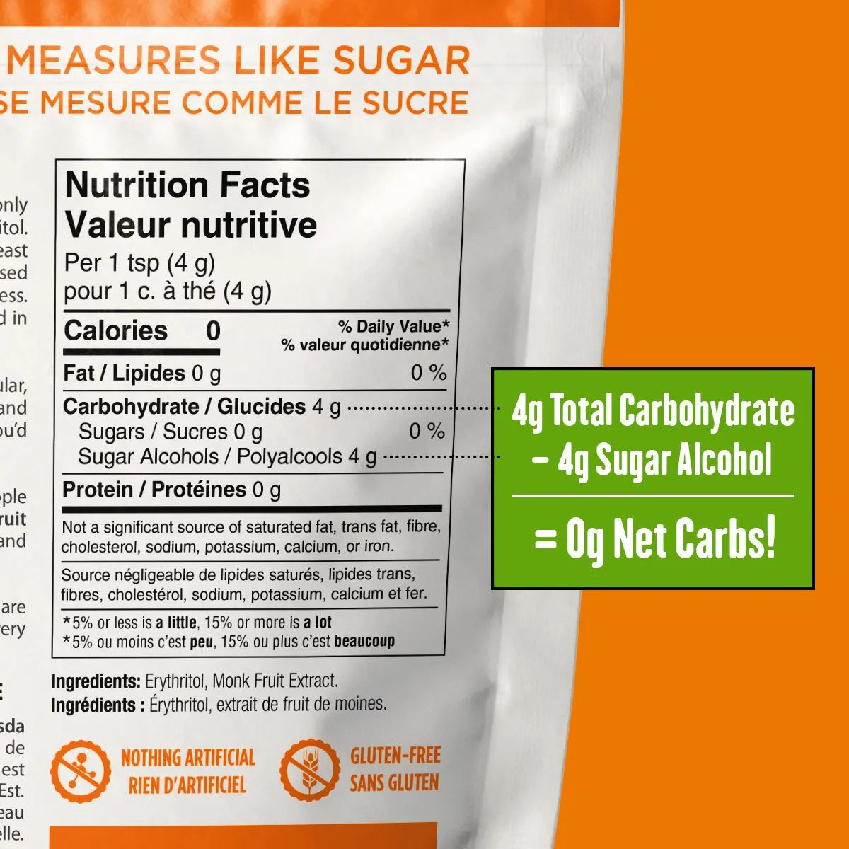 Krisda - Mélange d'édulcorants aux fruits du moine - 454g