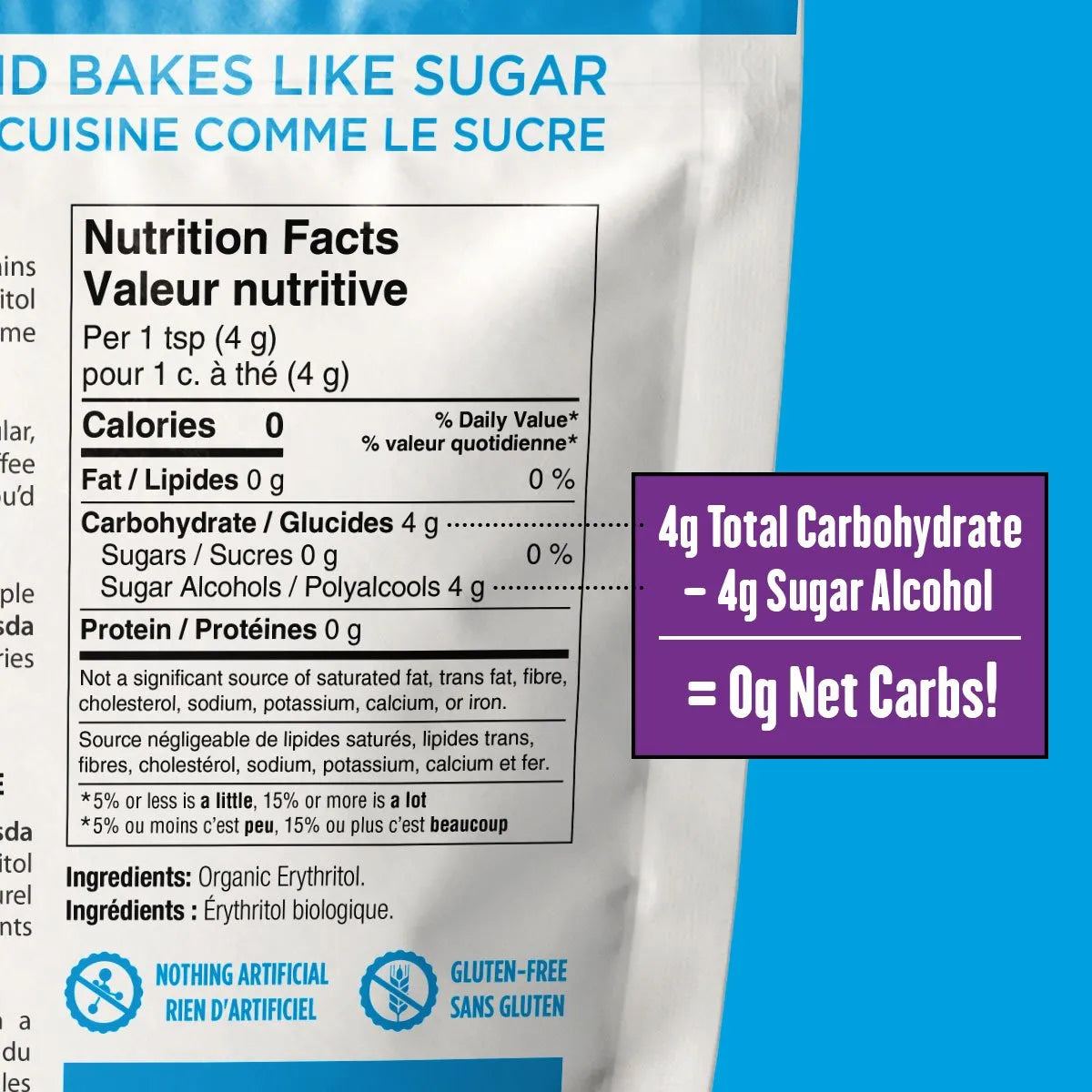 Krisda - Édulcorant à l'érythritol biologique - 454g
