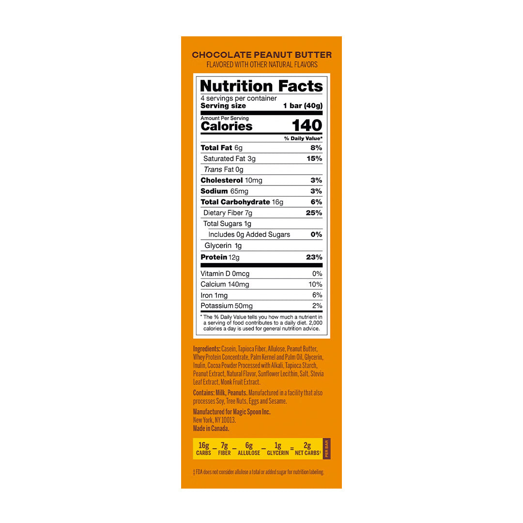 Magic Spoon Treats nutrition facts chocolates peanut butter flavor