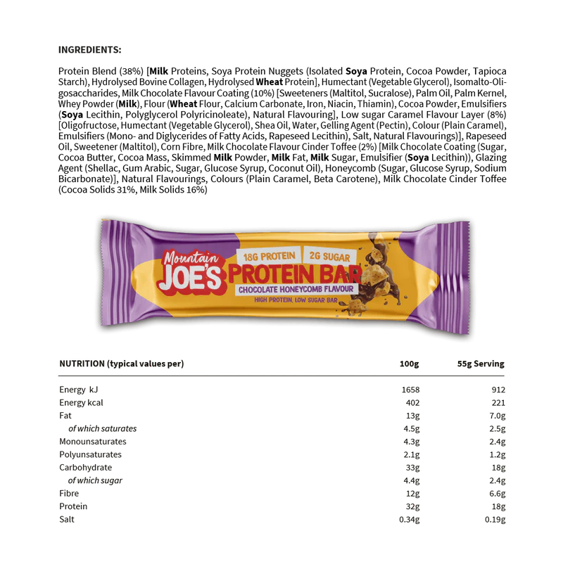 Mountain Joe's - High Protein Bar 55g - Box 12
