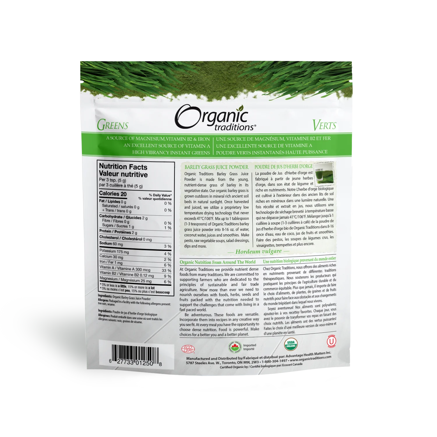 Organic Traditions - Barley Grass Juice Powder - 150g