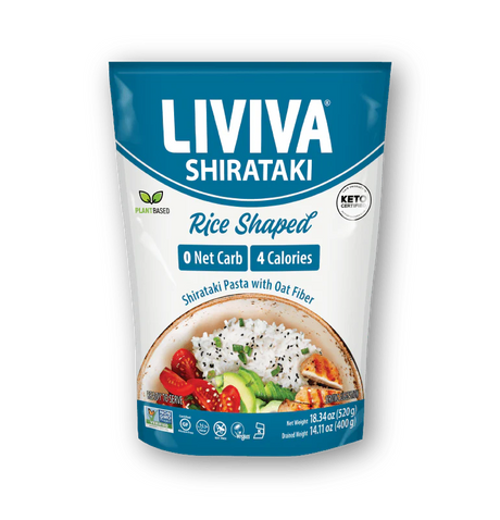 Liviva - Organic Shirataki Pasta with Oat Fiber | Low Carb, 4 Calories, Keto-Friendly - 520g