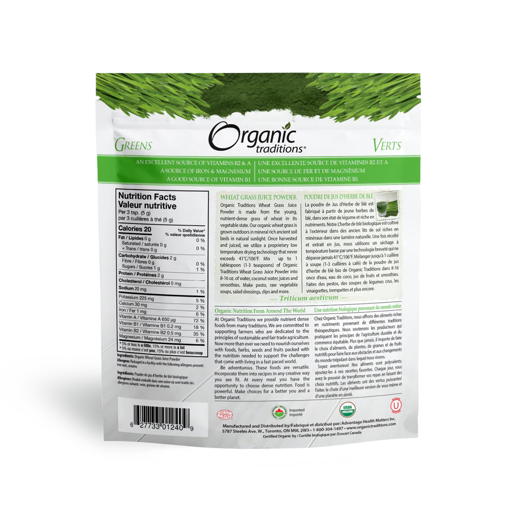 Organic Traditions - Wheat Grass Juice Powder - 150g