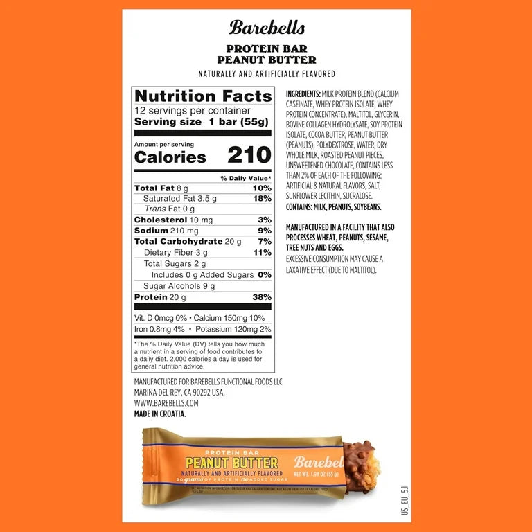 Barebells - High Protein No Sugar Added Bar - 55g