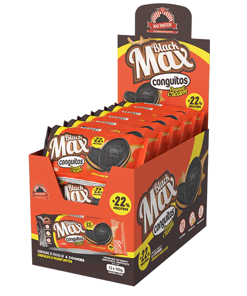 Max Protein - Biscuits protéinés noirs Max Protein 100 g - Boîte de 12