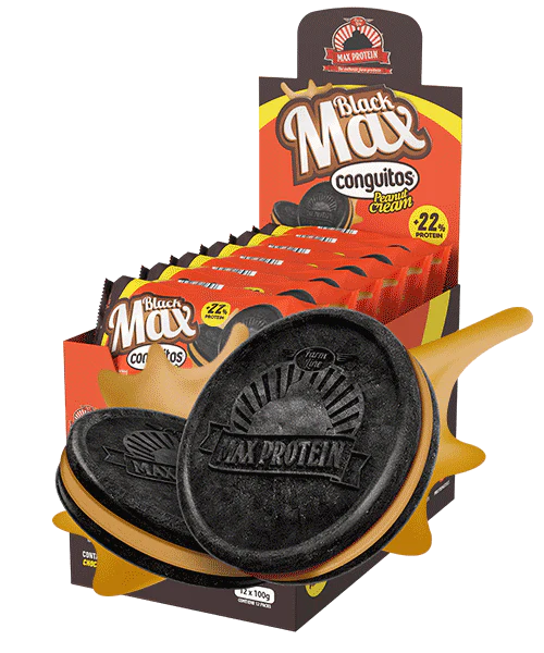 Max Protein - Biscuits protéinés noirs Max Protein 100 g - Boîte de 12
