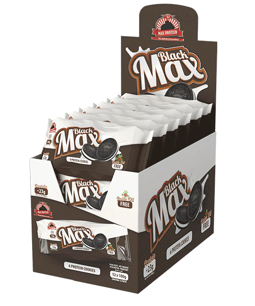 Max Protein - Biscuits protéinés noirs Max Protein 100 g - Boîte de 12