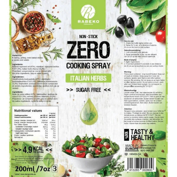 Rabeko - Spray de cuisson Zero - 200 ml