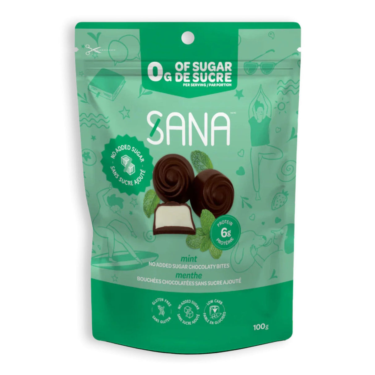 Sana - No Sugar Added Chocolatey Bites - 100g