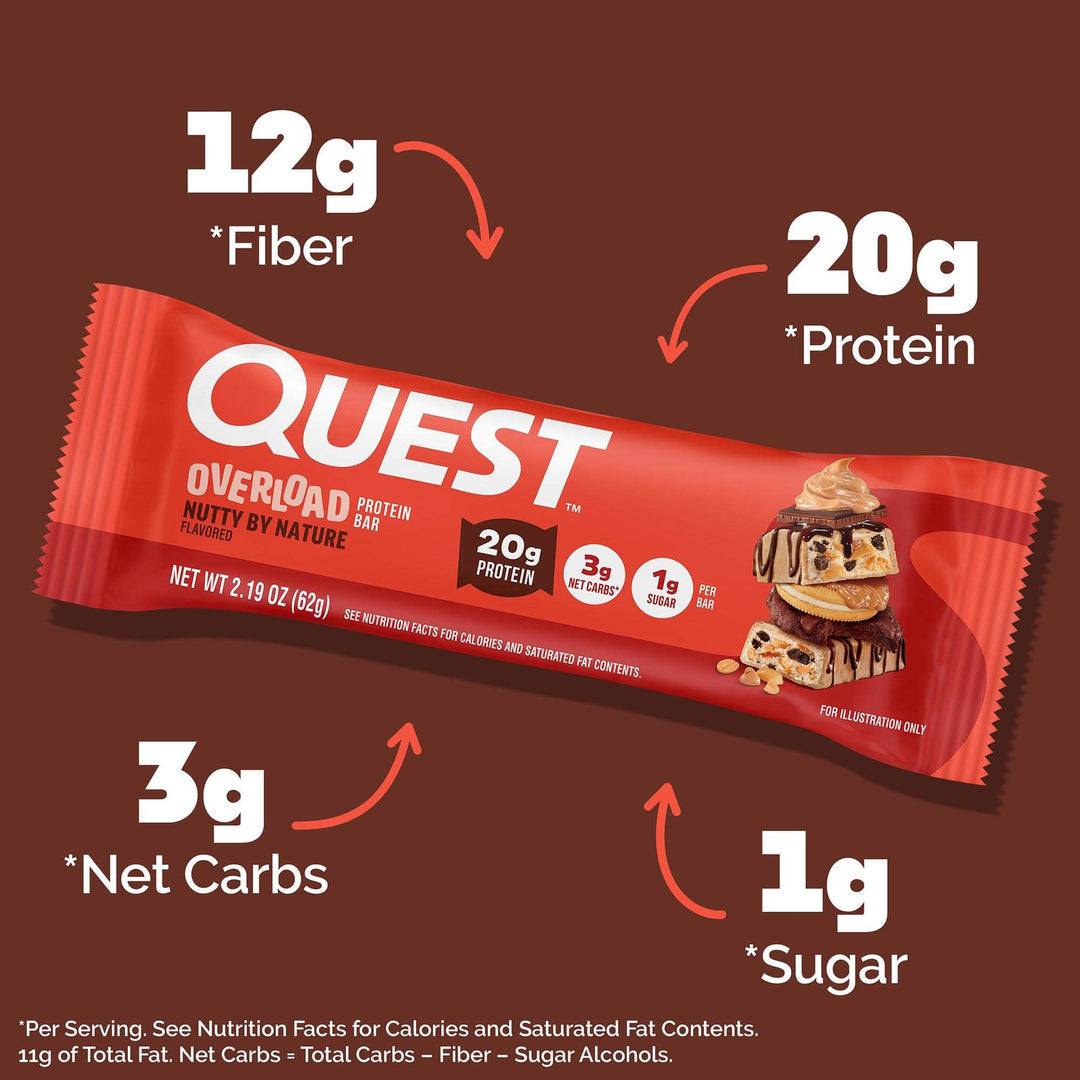 Quest Nutrition - Barre protéinée Overload - Boîte de 12