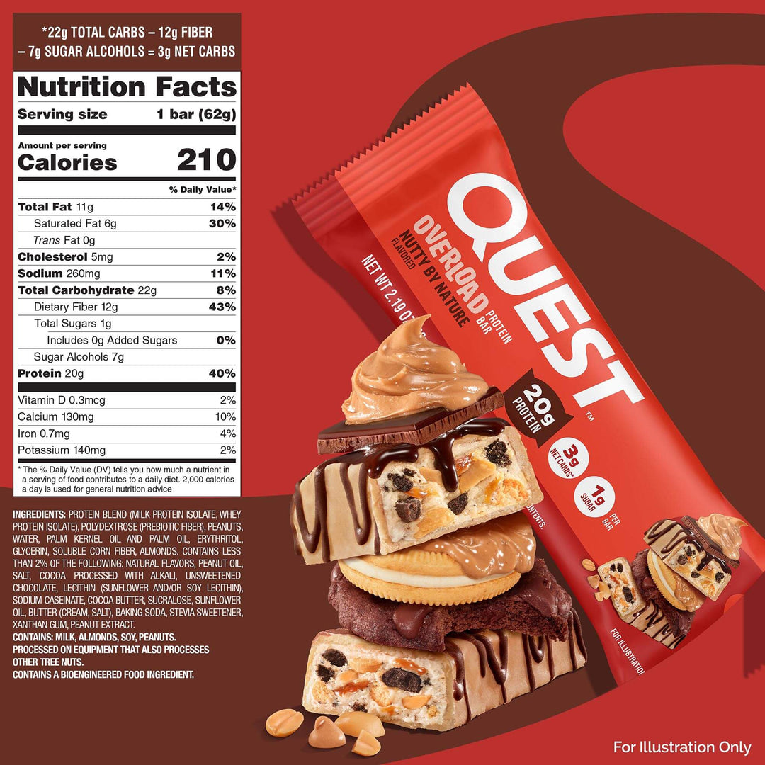 Quest Nutrition - Barre protéinée Overload - Boîte de 12