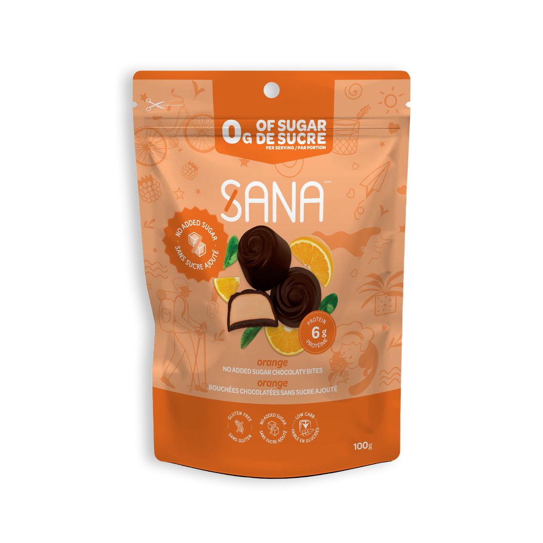 Sana - No Sugar Added Chocolatey Bites - 100g