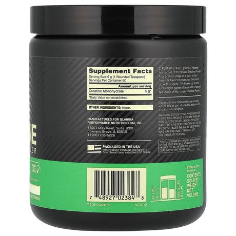 Optimum Nutrition - Micronized Creatine Monohydrate - 300g