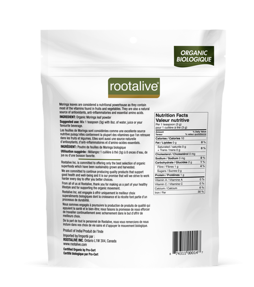 Root Alive - Feuilles de moringa bio - 228 g