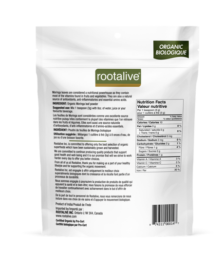 Root Alive - Organic Moringa Leaf - 228g