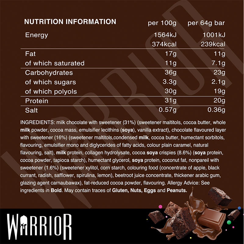 Warrior Crunch - Protein Bar 64g - Box 12