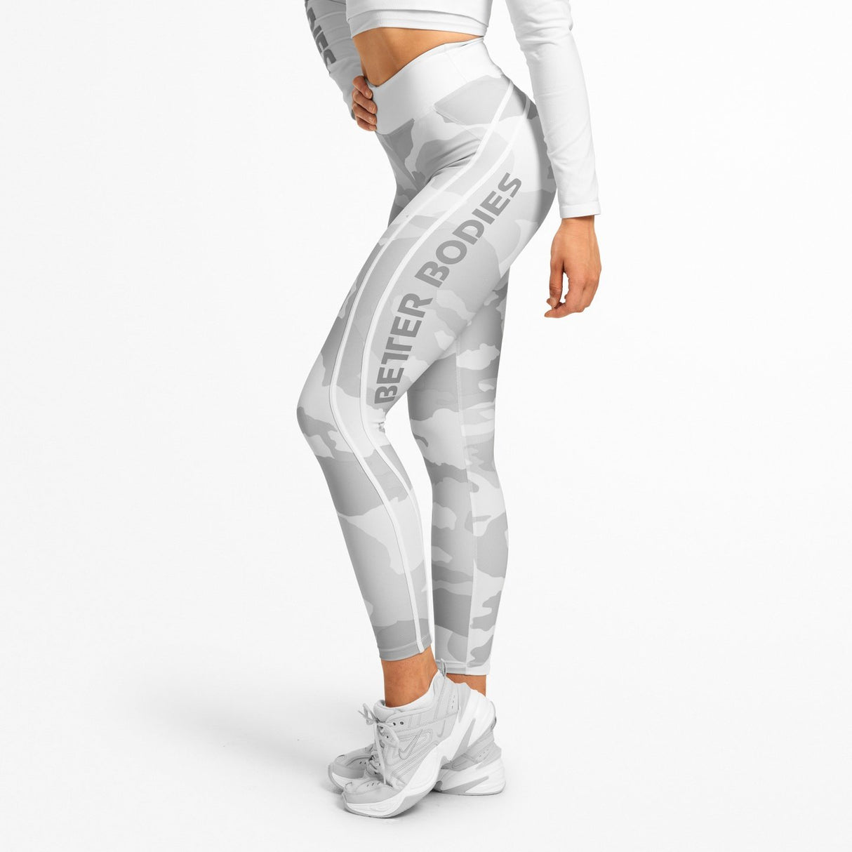 Collants montants camouflage BetterBodies blancs