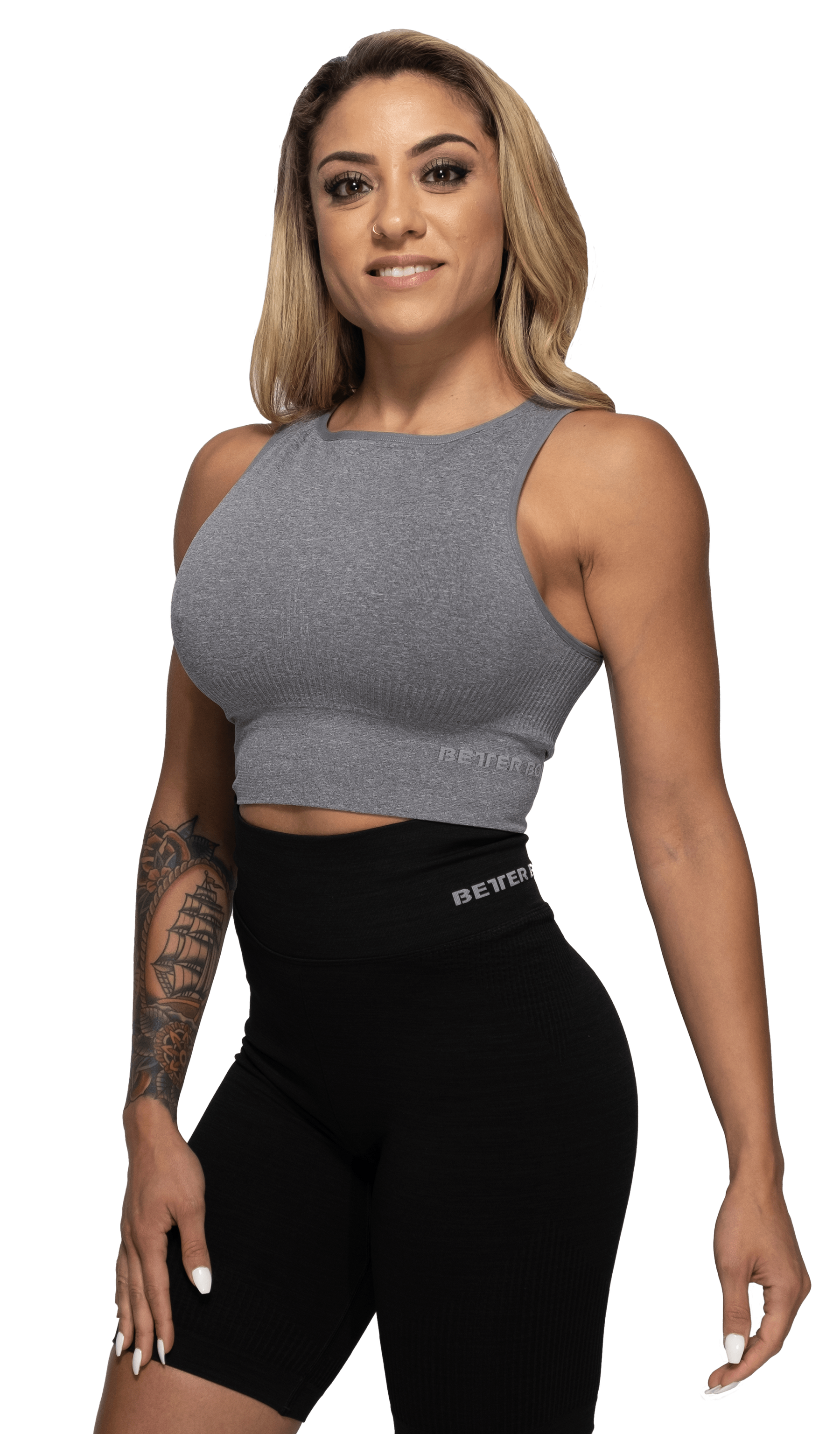 BetterBodies Rib Seamless Top Grey