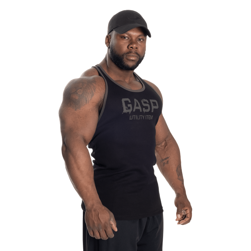 Débardeur côtelé noir Gasp