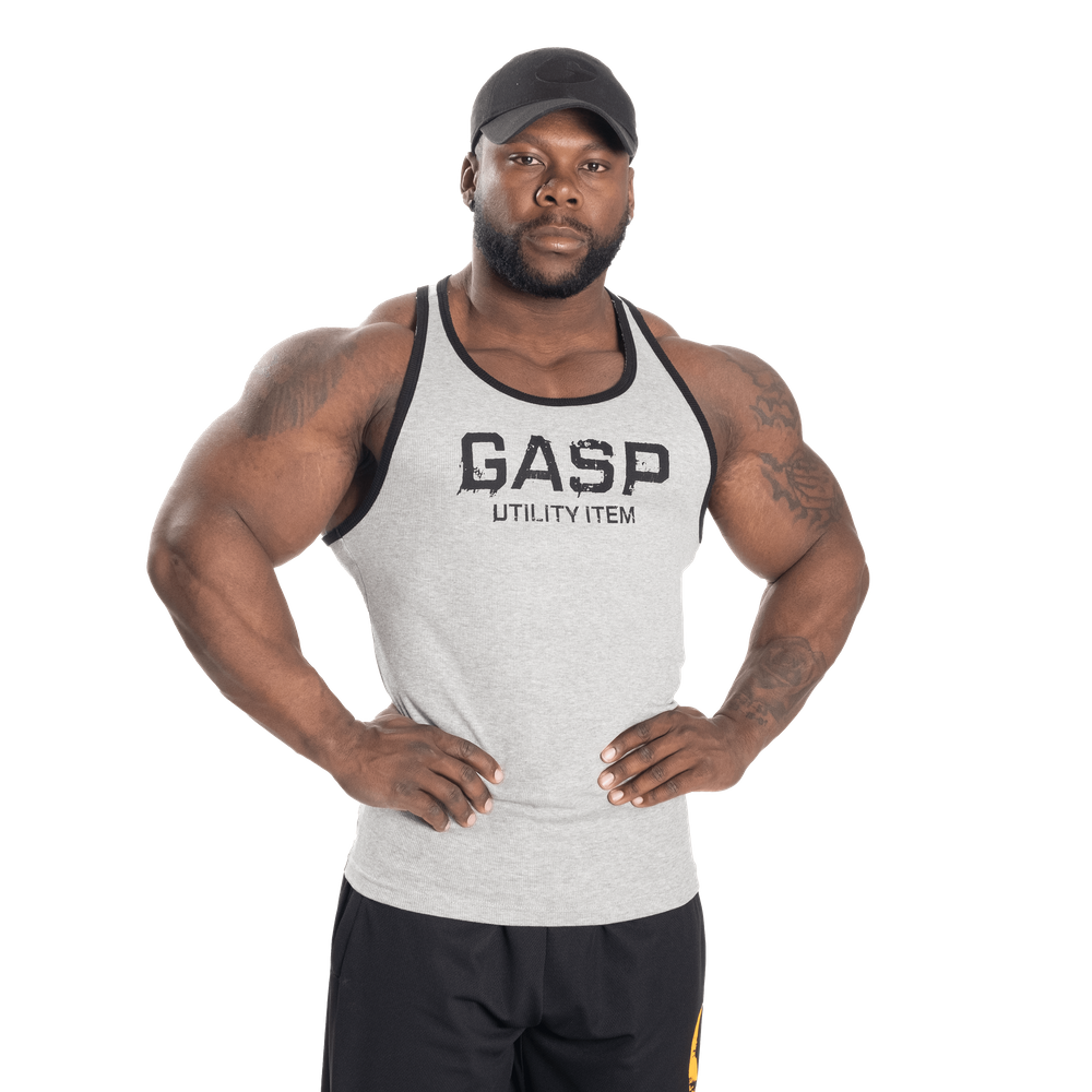 Gasp Ribbed T-Back Grey Melange