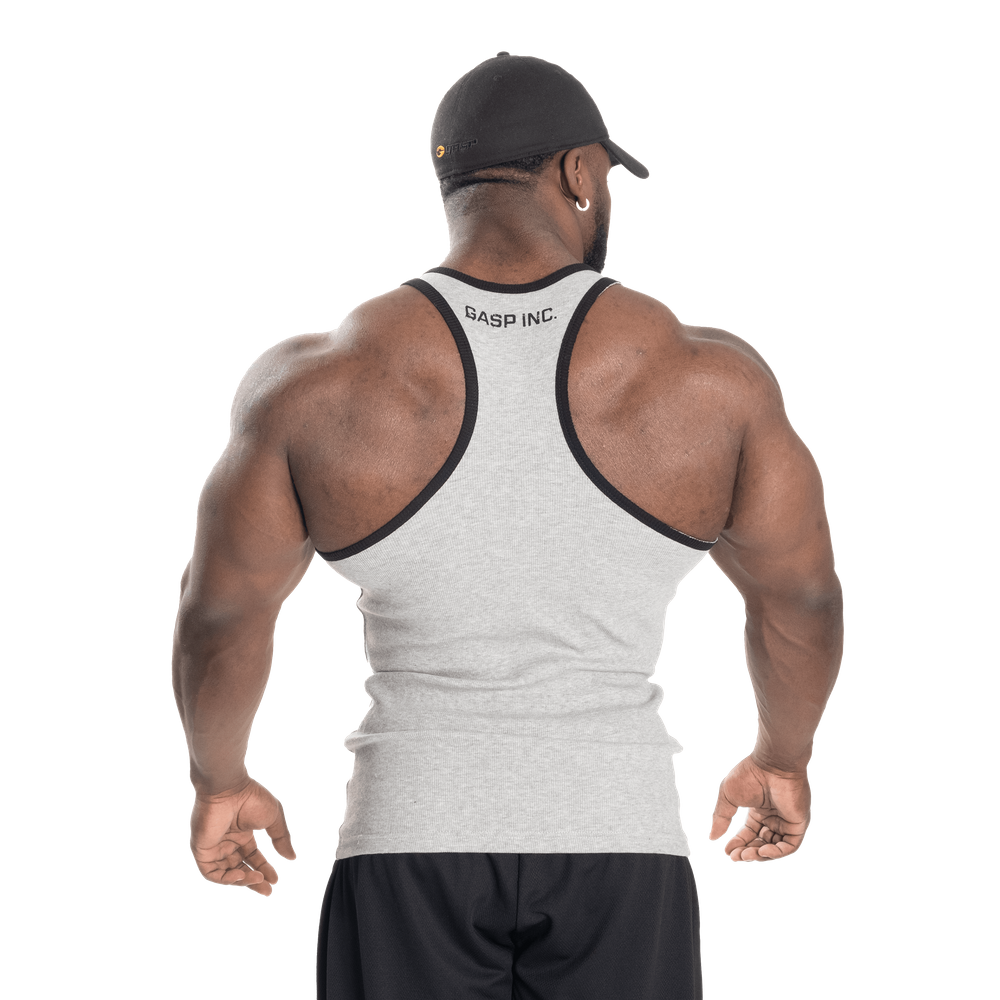 Gasp Ribbed T-Back Grey Melange