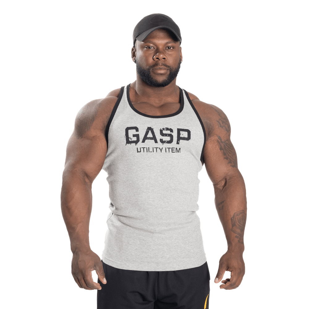 Gasp Ribbed T-Back Grey Melange