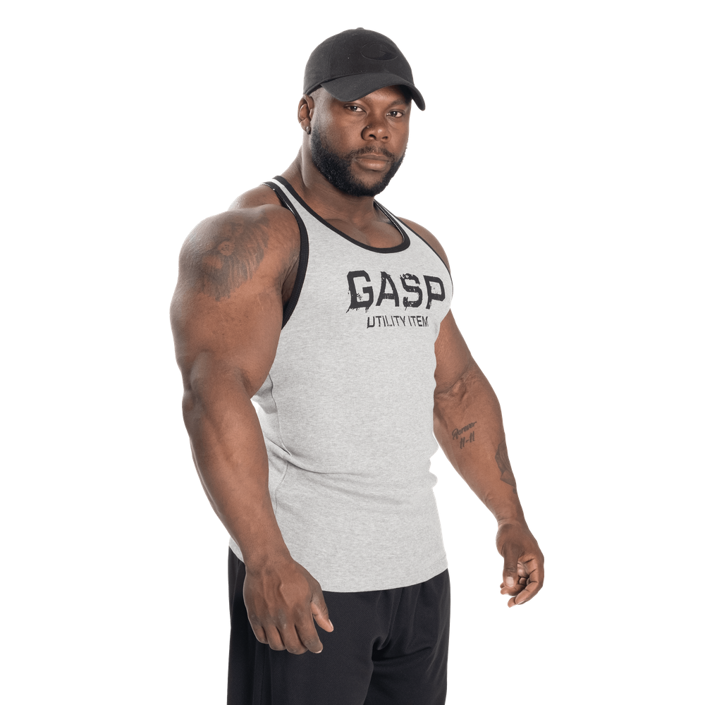 Gasp Ribbed T-Back Grey Melange