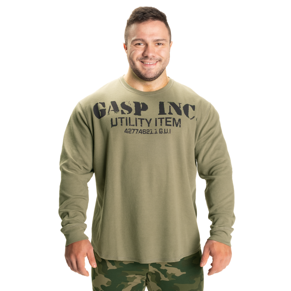 Gasp Thermal Gym Sweater Washed Green
