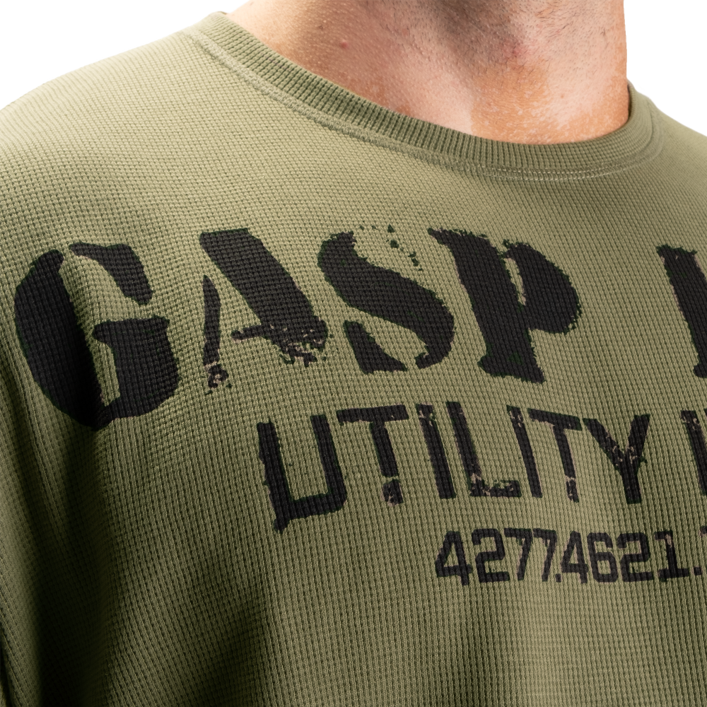 Gasp Thermal Gym Sweater Washed Green