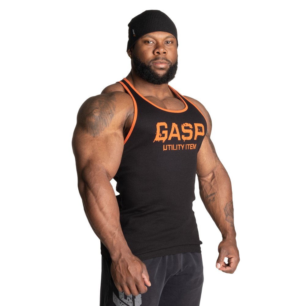 Débardeur côtelé Gasp noir/flamme