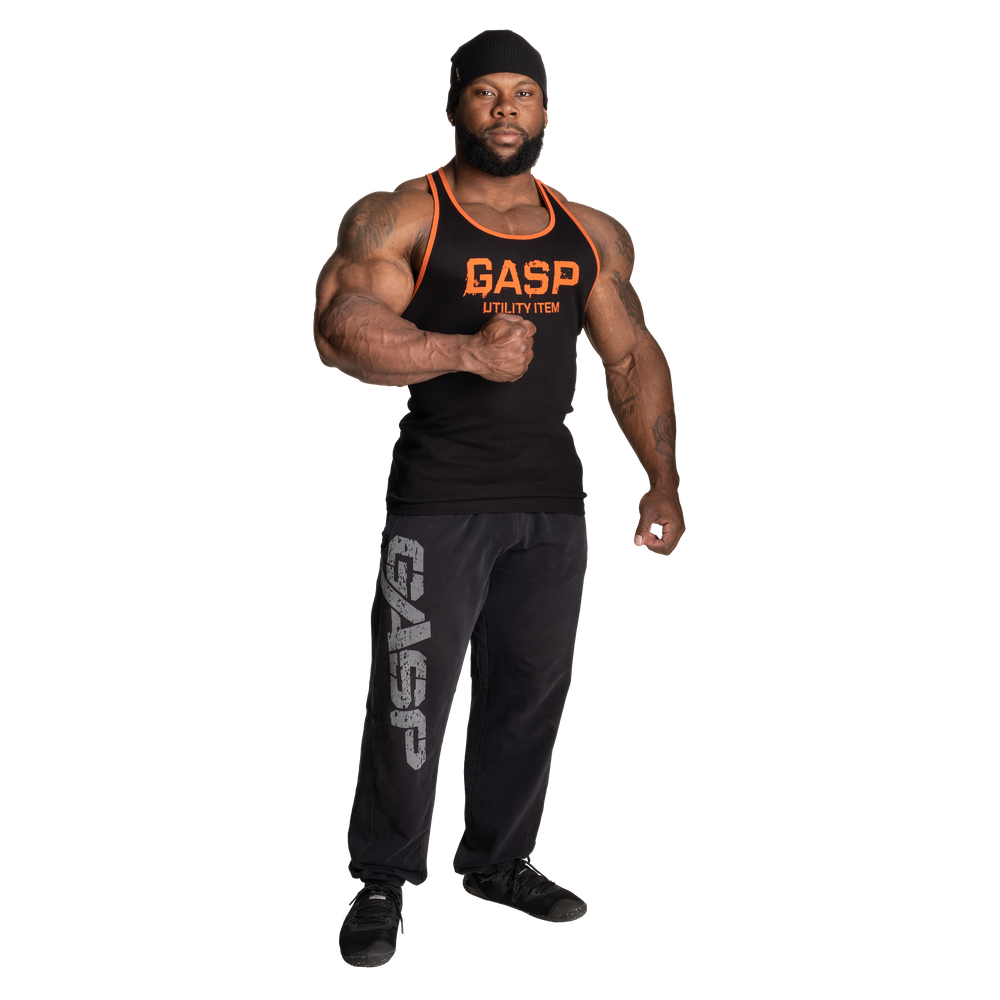 Débardeur côtelé Gasp noir/flamme