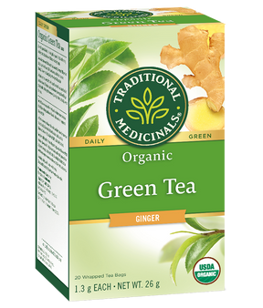 Traditional Medicals - Green Tea Ginger Herbal Tea - 16 tea bags