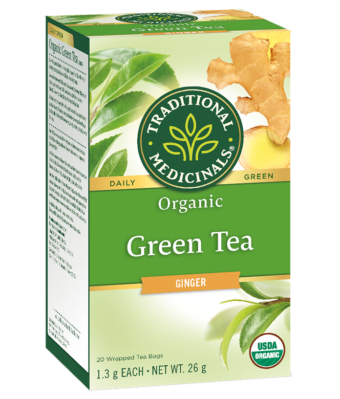 Traditional Medicinals - Green Tea Ginger Herbal Tea - 16 tea bags