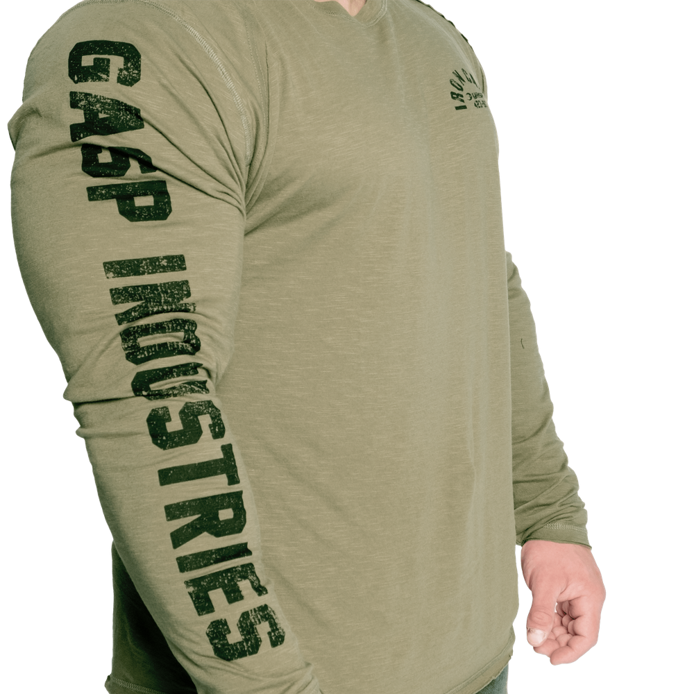 Gasp Throwback LS Tee Washed Green