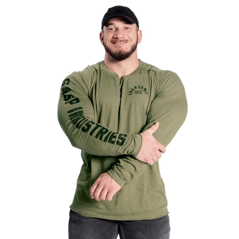 Gasp Throwback LS Tee Washed Green