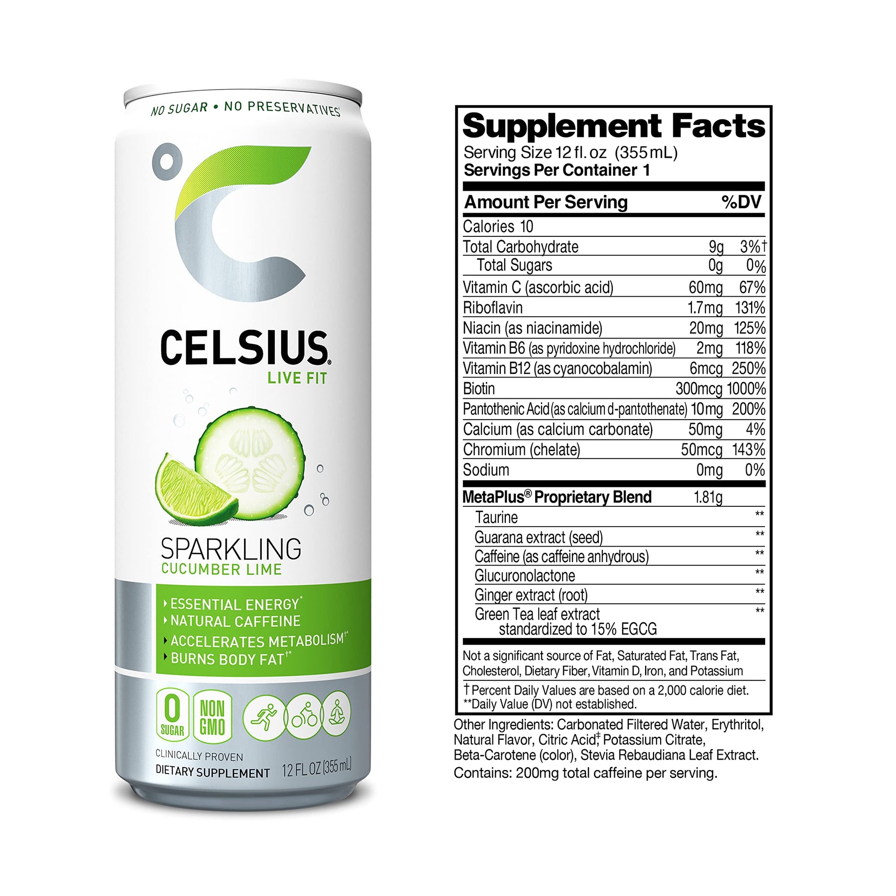 Celsius Energy Drink - Sparkling Essential Fitness Drink - 355ml