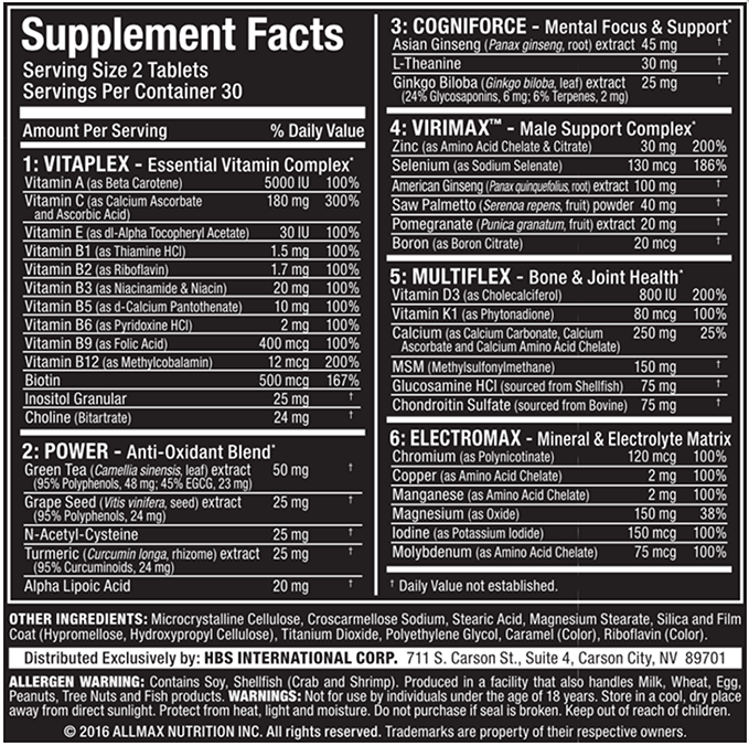 Allmax - Vitaform for Mens - 60 tabs