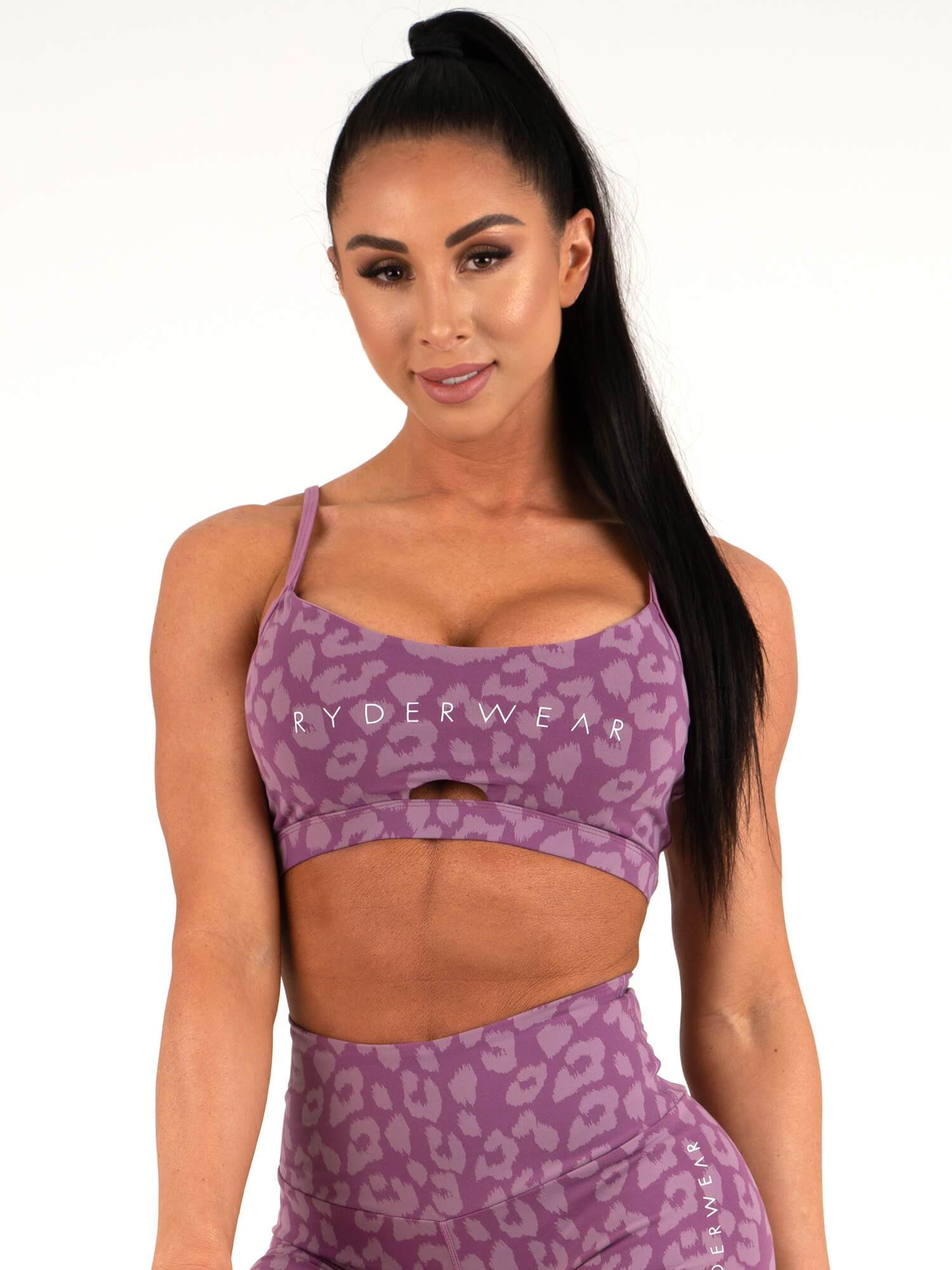 Ryderwear Animal Sports Bra Leopard Purple