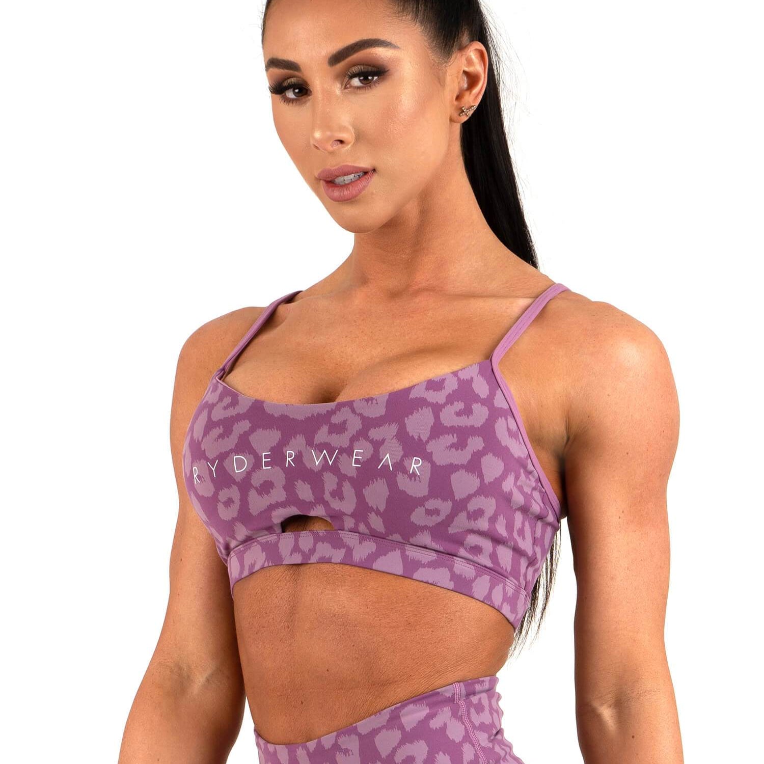 Ryderwear Animal Sports Bra Leopard Purple