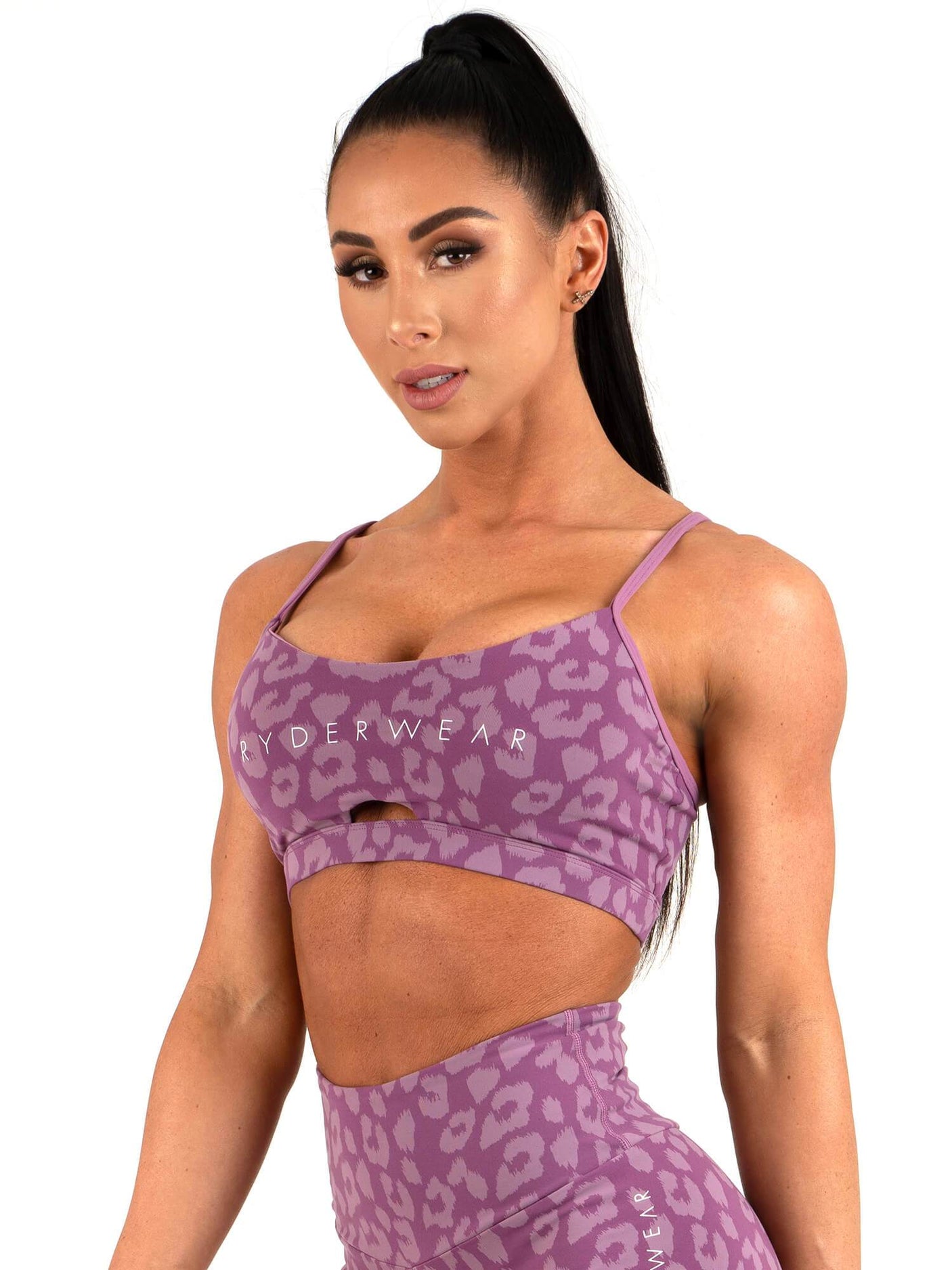 Ryderwear Animal Sports Bra Leopard Purple