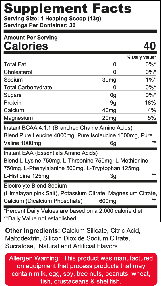 Wanted1 ALLIN1 - Formule complète d'acides aminés essentiels + électrolytes - 30 portions