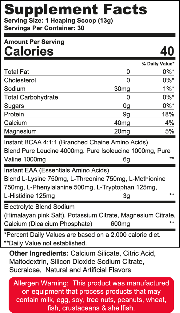 Wanted1 ALLIN1 - Formule complète d'acides aminés essentiels + électrolytes - 30 portions