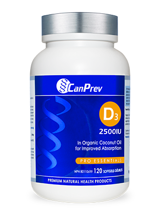 CanPrev - Vitamin D3 2500IU - 120 Softgels