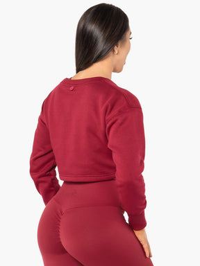 Ryderwear Elevate Cropped Sweater Berry Red