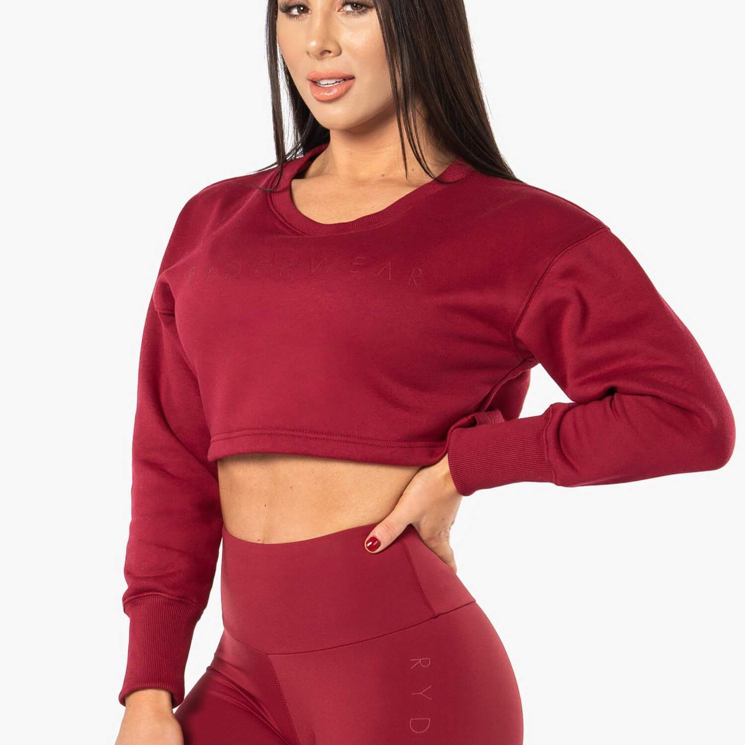 Ryderwear Elevate Cropped Sweater Berry Red