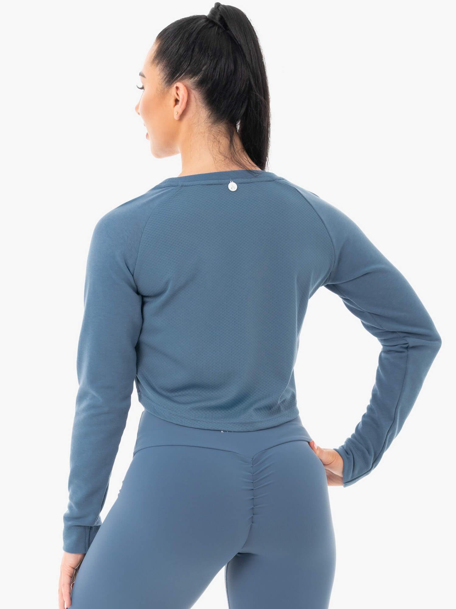 Ryderwear Staples Cropped Sweater Steel Blue