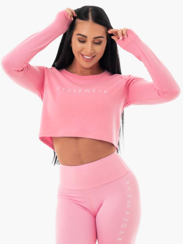 Ryderwear Staples Cropped Sweater Pink