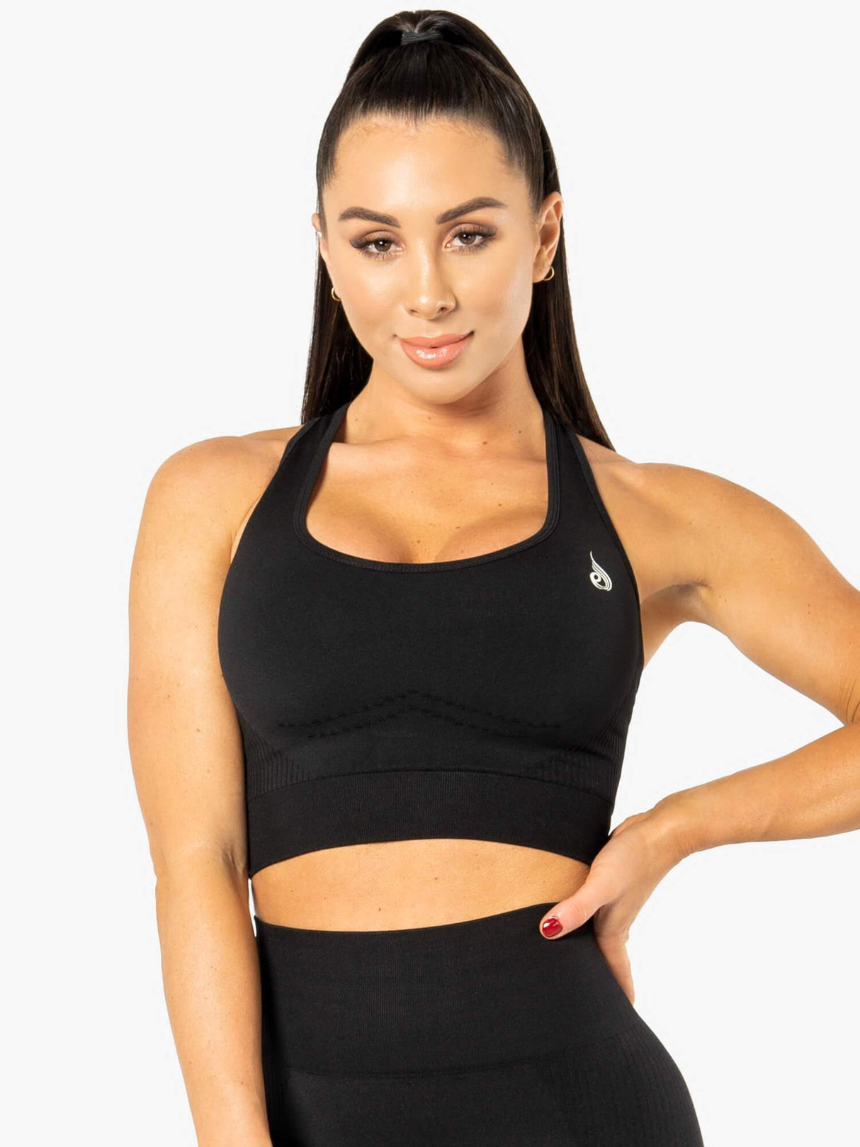 Débardeur court sans coutures Ryderwear Electra noir