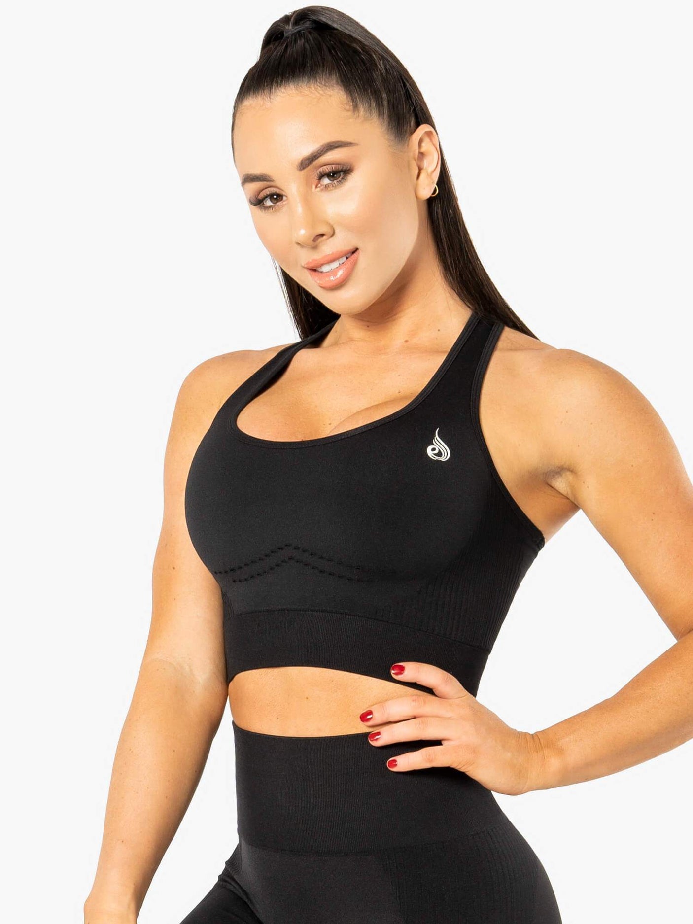 Ryderwear Electra Seamless Crop Top Black